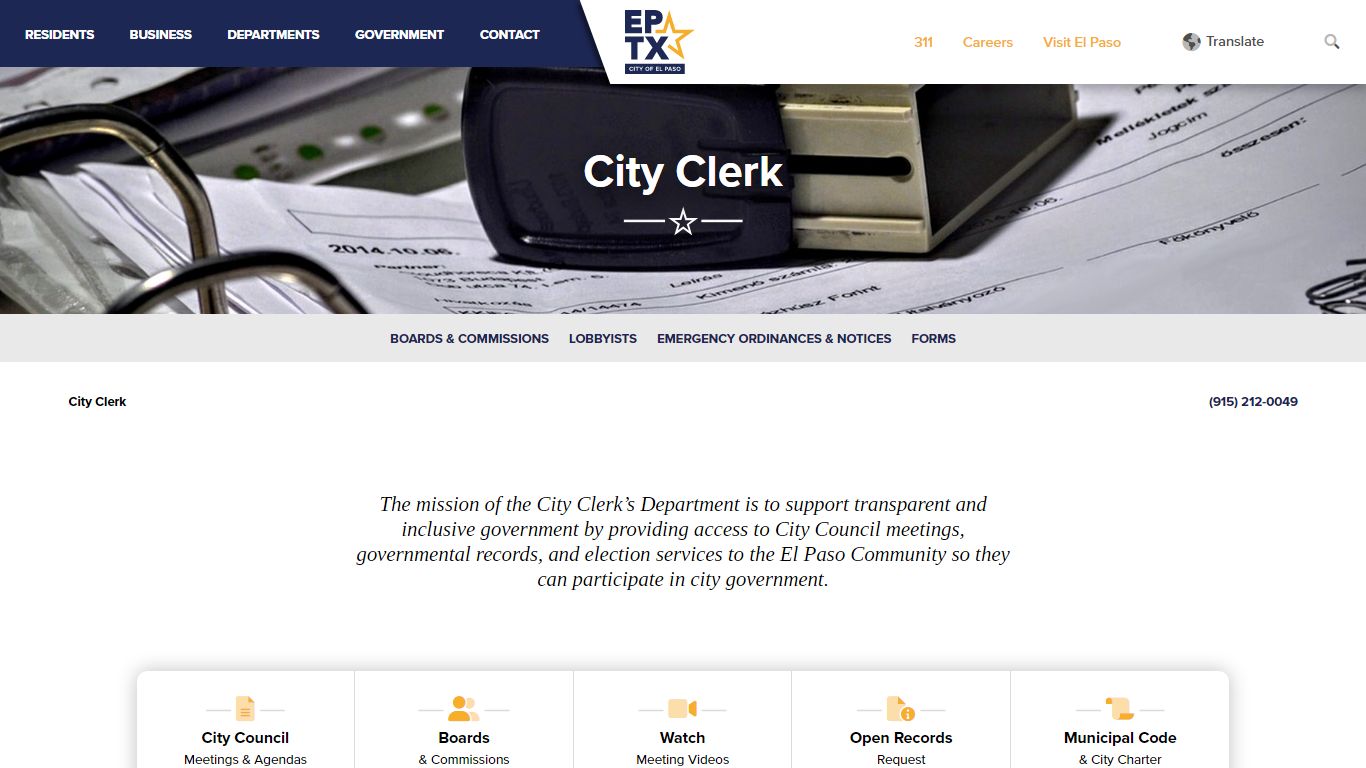 City Clerk - El Paso, Texas