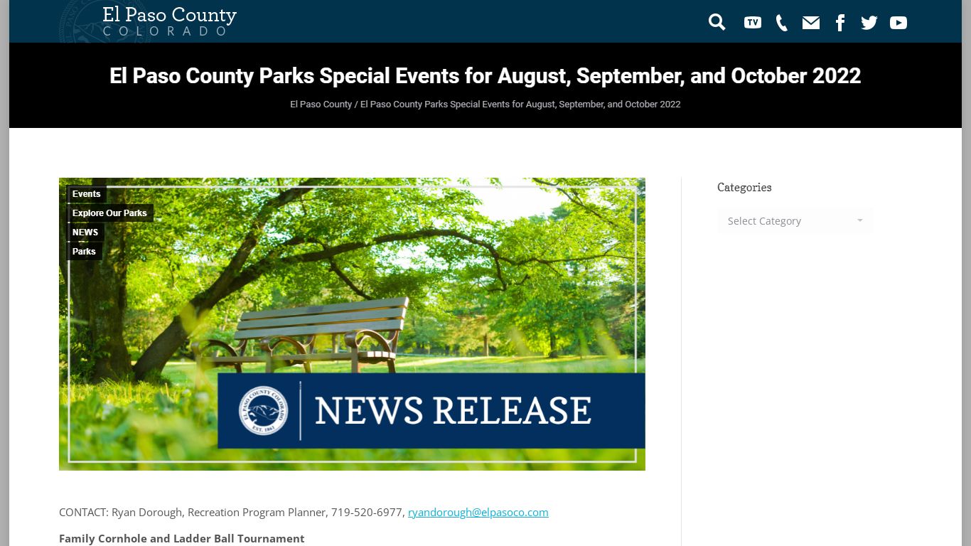 El Paso County Parks Special Events for August through October 2022