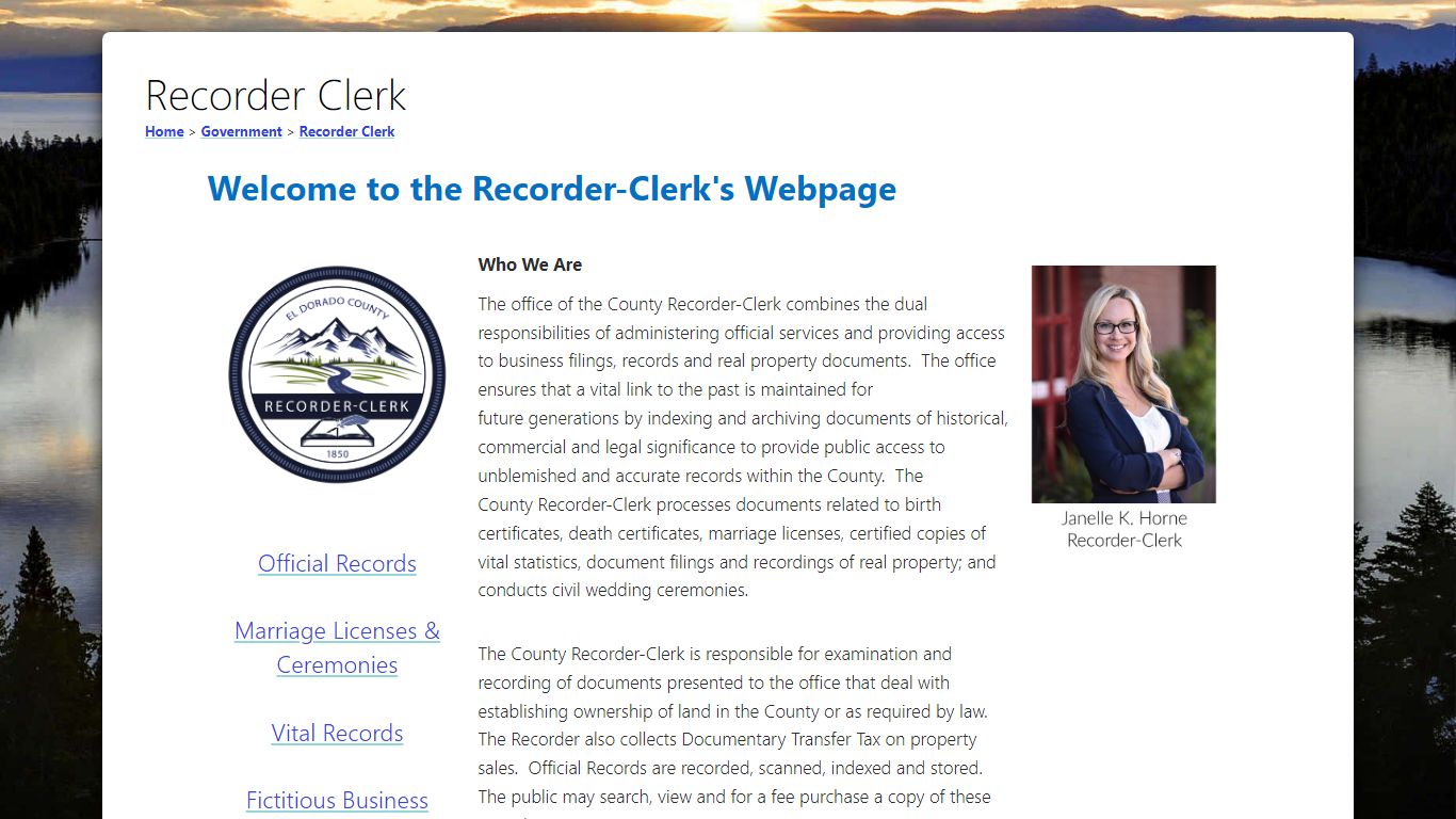 Recorder Clerk - El Dorado County